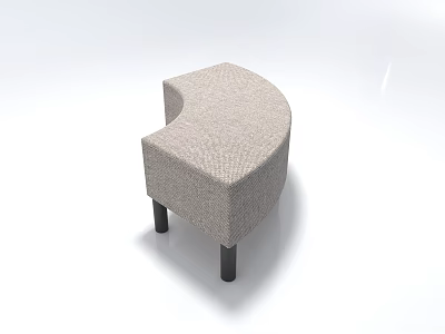 Abstract Shaped Sofa with Modern Curved Design Woven Texture and Black Legs 3d model