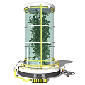 Vertical Plant Growth System With Transparent Cylinder And Digital Control Panel