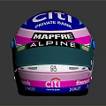 Professional Racing Helmet Design With CITI UNICREDIT BANK MAPFRE Logos And Blue Pink Accents