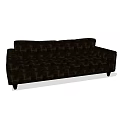 Black Fabric Two Seater Sofa With Cross Pattern And Solid Black Legs 3d model
