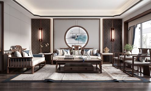 New Chinese Living Room 3d model