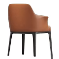 Various Colored Modern Chairs With Leather And Fabric Upholstery And Black Legs