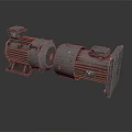 Two Industrial Electric Motors With Metal Casing And Mechanical Parts