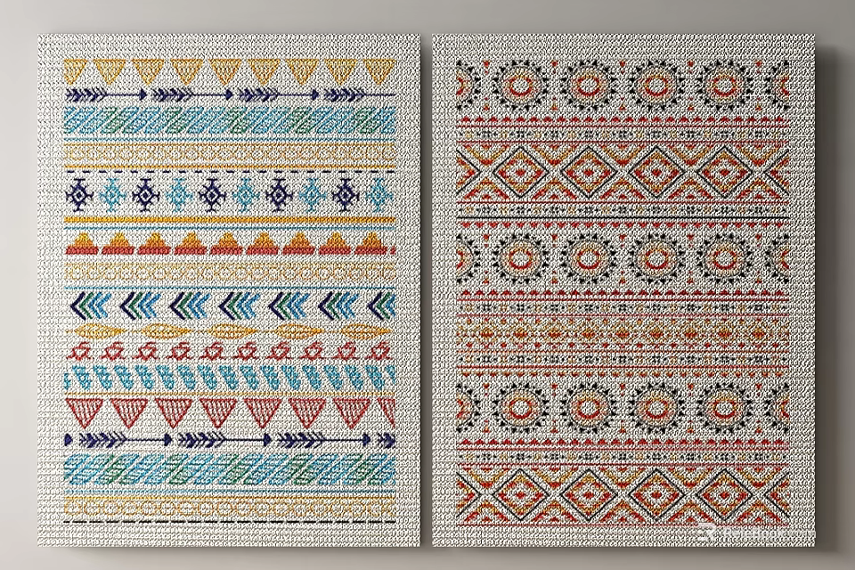 Square Rugs With Vibrant Geometric Patterns And Colorful Traditional Designs for Home Decor 3d model 