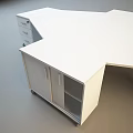 Modern Hexagonal Office Desk With Drawers Cabinets And Structure Diagram 3d model