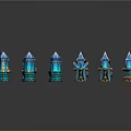 laser tower turret turntable sci-fi tower defense game tower defense sci-fi turret game turret game turret 3d model