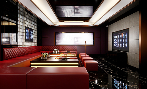 Light Luxury KTV Box Bar and Nightclub 3d model