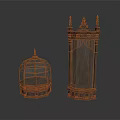 Vintage Architectural Decorative Dome With Lattice Windows And Tall Carved Column Elements