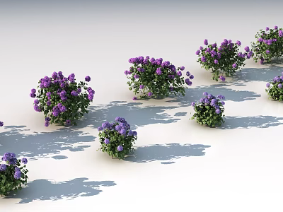 Modern shrubs, shrubs, flowers and plants 3d model