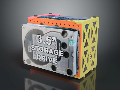 3.5 Inch Storage Drive Electronic Device With High Capacity Data Storage Performance 3d model