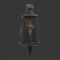 Fairy Character Enclosed in Decorative Hanging Lantern With Metal Frame and Stone Mount