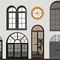 Various Arched Round And Double Panel Window Designs With Different Color Frames