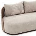 Milan fabric three-seat sofa 3d model