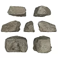 Natural Stones With Different Shapes Arranged On White Background