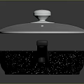 Non Stick Frying Pan With Transparent Lid Black Body White Speckles And Black Handle