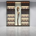 Modern Luxury Wine Cabinet With Multiple Shelves Stored Wine Bottles And Decorative Elements
