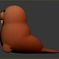 Cute Orange Cartoon Walrus Character 3D Model With Adorable Design And Vibrant Look