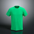 Basic Green Short Sleeve Crew Neck T-Shirt For Casual Daily Wear