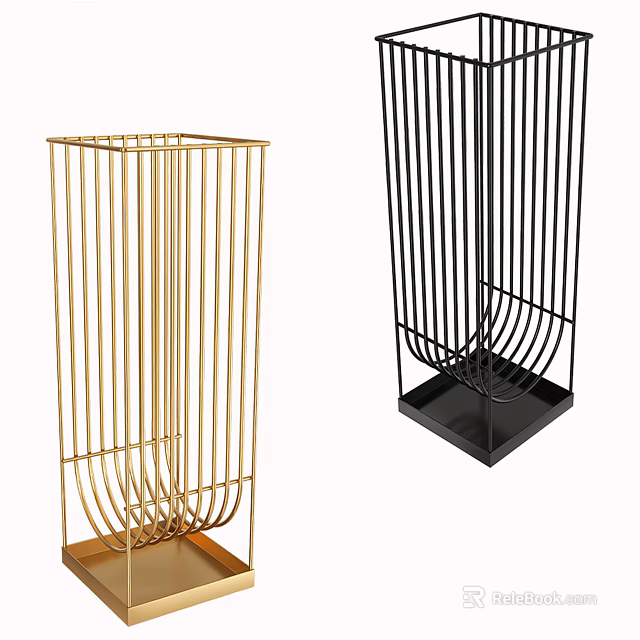Modern Metal Decorative Ornament Set With Gold And Black Geometric Structures 3d model 