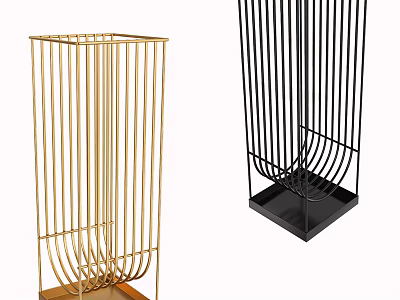 Modern Metal Decorative Ornament Set With Gold And Black Geometric Structures 3d model