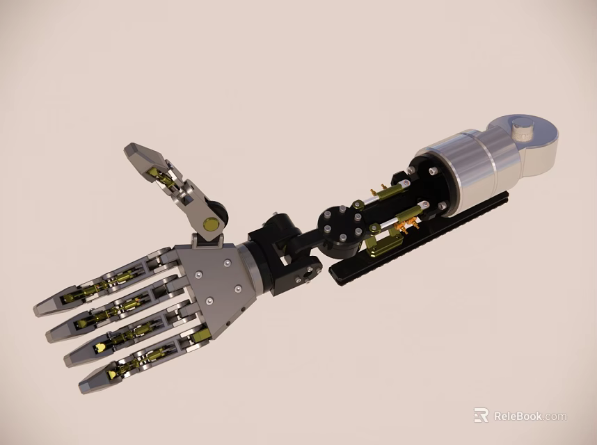 Smart Machine Precision Mechanical Arm With Articulated Fingers And Metal Joints 3d model 