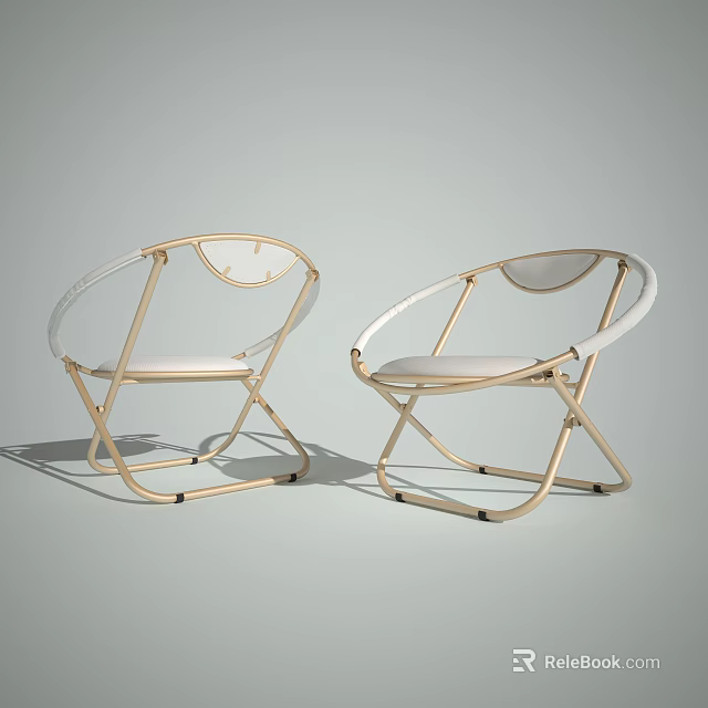 Modern Folding Leisure Chairs With Light Frame And Comfortable Soft Seat Design 3d model