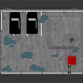 Metal Platform Structure With Small Yellow House Antennas Equipment And Metal Legs