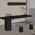 Minimalist Modern Tea Table and Chair Tea Table Tea Table Long Table Desk and Chair 3d model