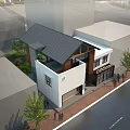 Modern Chinese Single Family Villa Exterior Design With White Walls Wooden Roof And Glass Windows