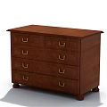 Sturdy Classic Wooden Drawer Cabinet With Golden Handles And Multiple Drawers
