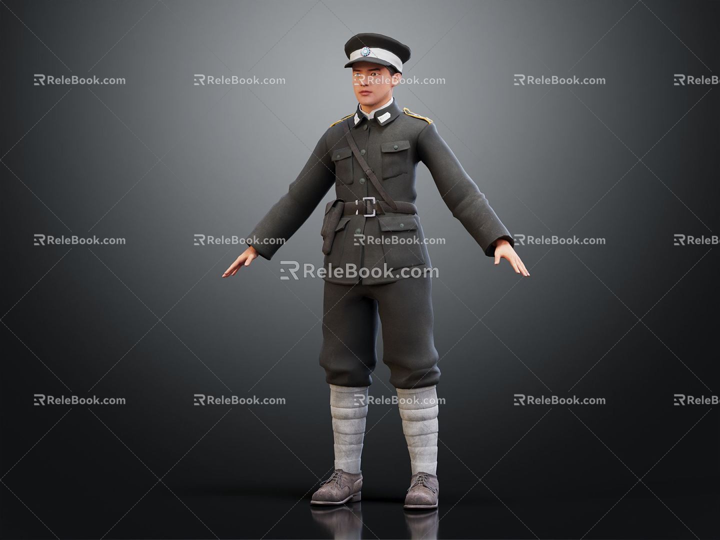 Modern man Republic of China police Republic of China figures police 3d model