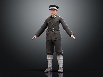 Modern man Republic of China police Republic of China figures police 3d model