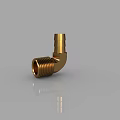 Golden Brass Elbow Pipe Fitting With Threaded Ends And Polished Surface 3d model