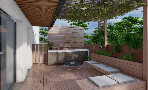 Leisure balcony 3d model