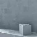 Gray Cube Component In Corner With Gray Textured Wall Background 3d model