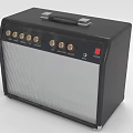 Black Classic Electric Speaker With Control Knobs Grille And Portable Handle
