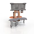 Industrial Equipment With Metal Frame Grille Panel And Platform Support Legs