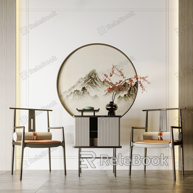 New Chinese Style Casual Table and Chair Combination Single Chair Side Combination model