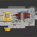 Automotive Parts With Complex Mechanical Structure Radiator Pipes And Yellow Components