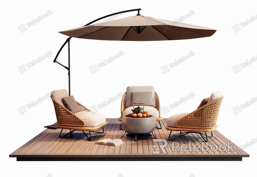 Modern Outdoor Chair Outdoor Sofa Outdoor Table and Chair Furnace Tea Cooking Leisure Chair Single Sofa Sunshade Umbrella model