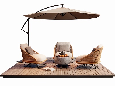 Modern Outdoor Chair Outdoor Sofa Outdoor Table and Chair Furnace Tea Cooking Leisure Chair Single Sofa Sunshade Umbrella model