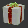 Daily Necessities White Gift Box With Red Ribbon And Bow Decoration