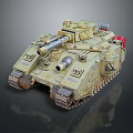 Detailed Military Tank Model With Desert Camouflage Main Cannon Metal Tracks And Turret
