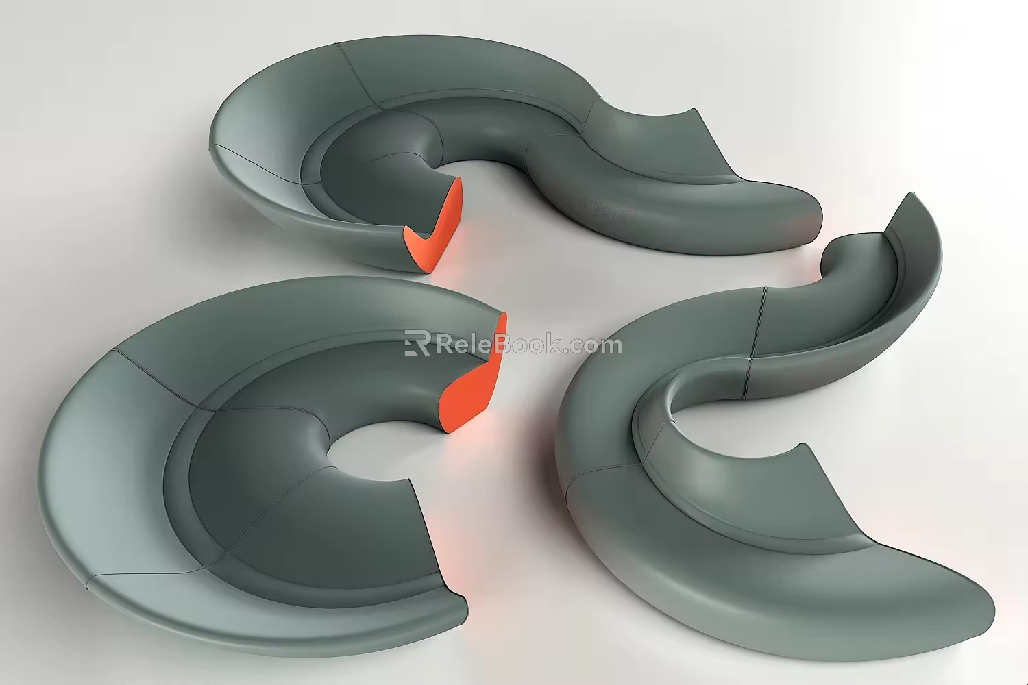 Modern special-shaped sofa set 3d model