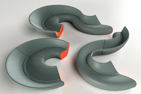 Modern special-shaped sofa set 3d model
