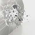 broken mirror broken glass splash glass splash mirror 3d model