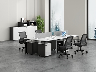 modern office desk and chair 3d model