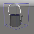 Modern Gray Teapot With Curved Handle And Minimalist Design