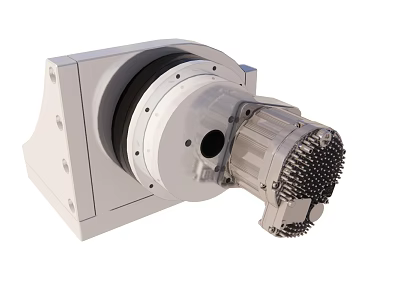 Industrial Mechanical Component With White Casing And Metal Gear Mechanism 3d model