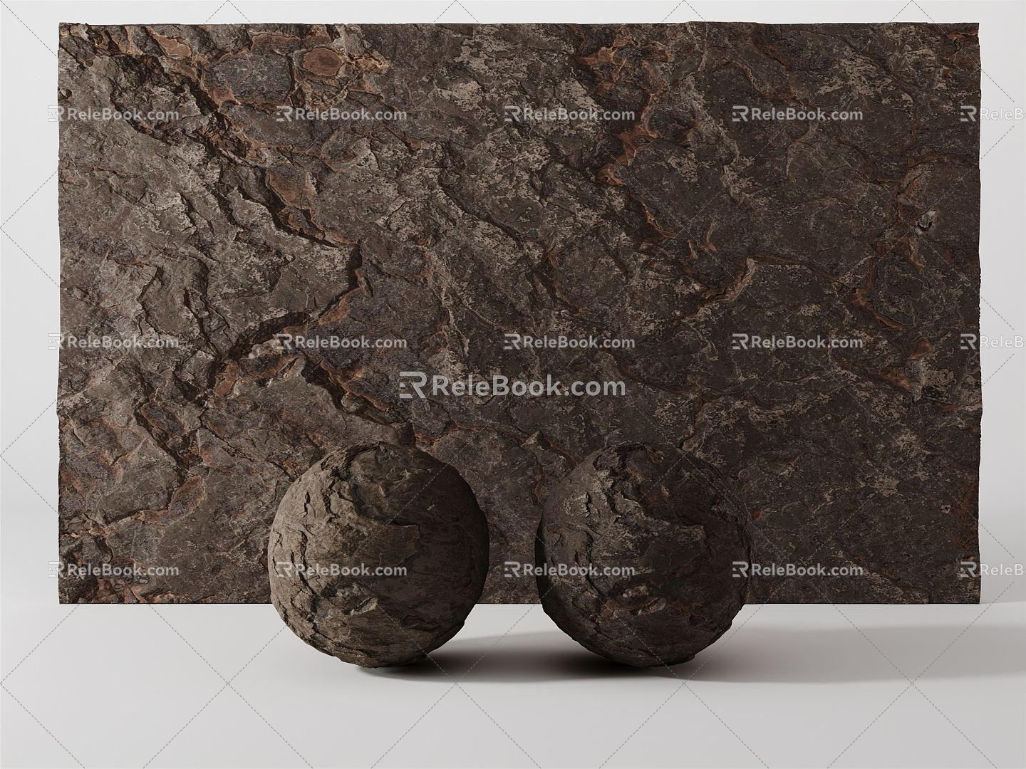 Modern background wall rubble wall 3d model